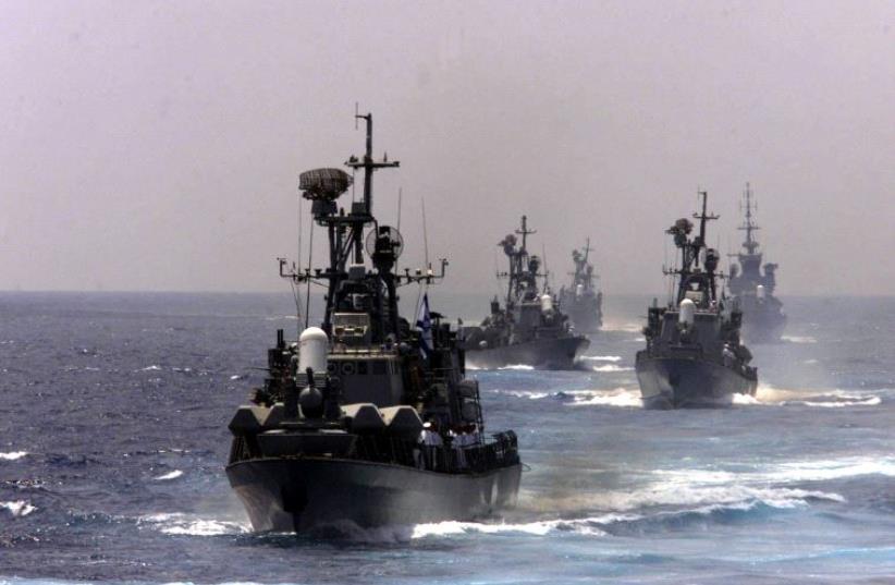 Israeli warships. (photo credit: REUTERS)