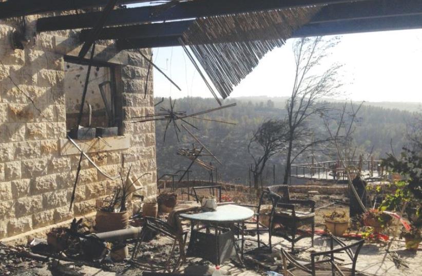 THE COHEN HOME burned down in the Nataf wildfires two weeks ago. (photo credit: ELIYAHU KAMISHER)