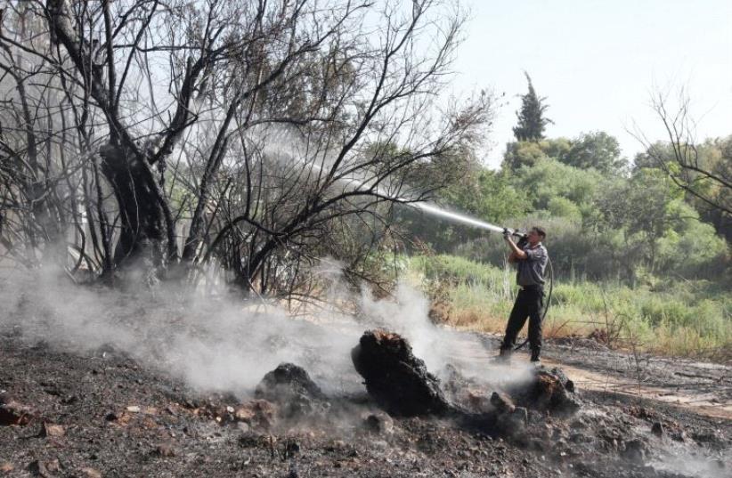 Putting out fires around Jerusalem last month (photo credit: MARC ISRAEL SELLEM)