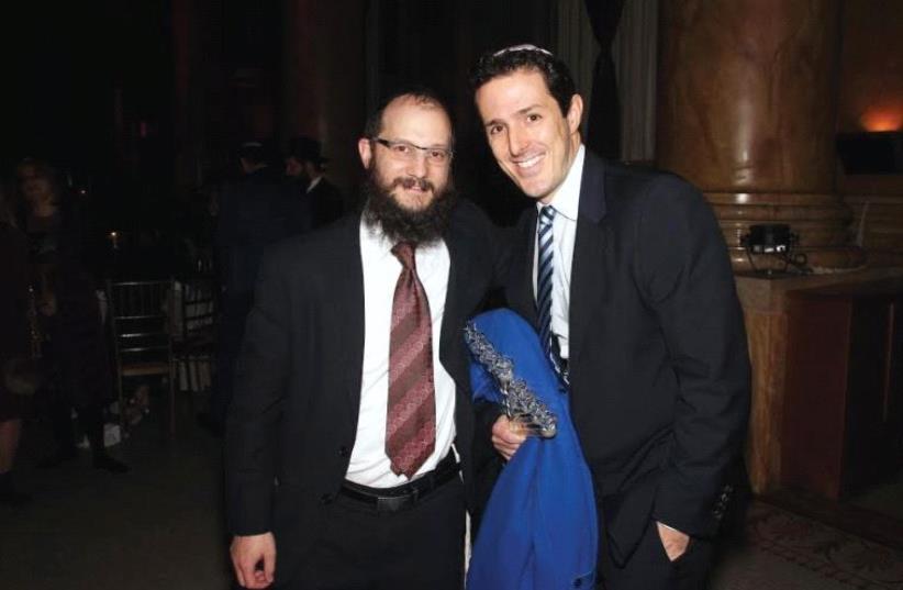 BELEV ECHAD founder Rabbi Uriel Vigler (left) and Belev Echad Gala Dinner chairman Gabriel Plotkin. (photo credit: FAY GOLDSTEIN)