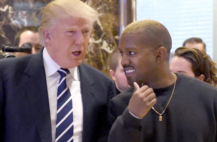 Kanye West and Donald Trump meeting on December 13, 2016 (photo credit: TIMOTHY A. CLARY / AFP)