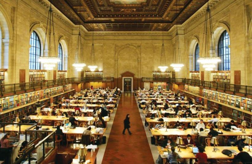 The main reading room of The New York Public Library (photo credit: REUTERS)