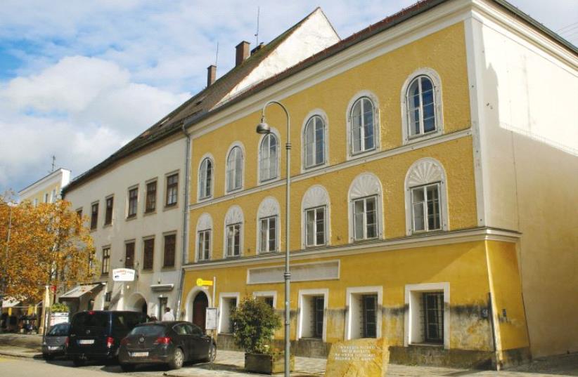 The house in which Adolf Hitler was born is seen in Braunau am Inn, Austria, in October (photo credit: REUTERS)