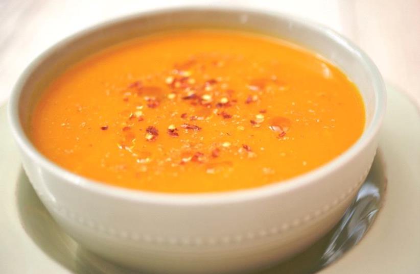 Sweet-potato soup (photo credit: PASCALE PEREZ-RUBIN)