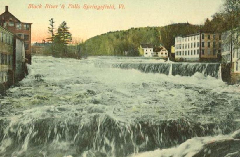 Black River and falls in Springfield, VT c. 1910. (photo credit: Wikimedia Commons)