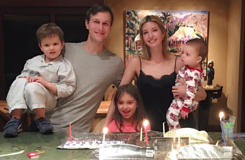 Ivanka Trump and husband Jared Kushner celebrate Hanukka with their three children (photo credit: TWITTER)