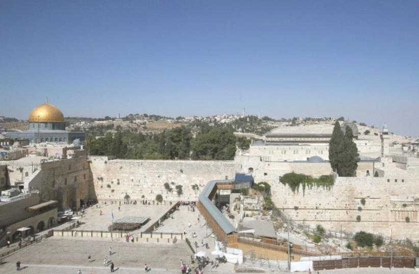 A view of the Western Wall, the Temple Mount and Dome of the Rock in Jerusalem (photo credit: MARC ISRAEL SELLEM/THE JERUSALEM POST)