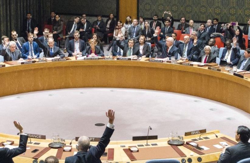 The UN Security Council voted unanimously on Friday, demanding Israel cease all settlements activity (photo credit: UN)