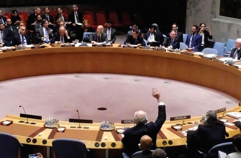 UN security council votes on resolution 2334 (photo credit: REUTERS)