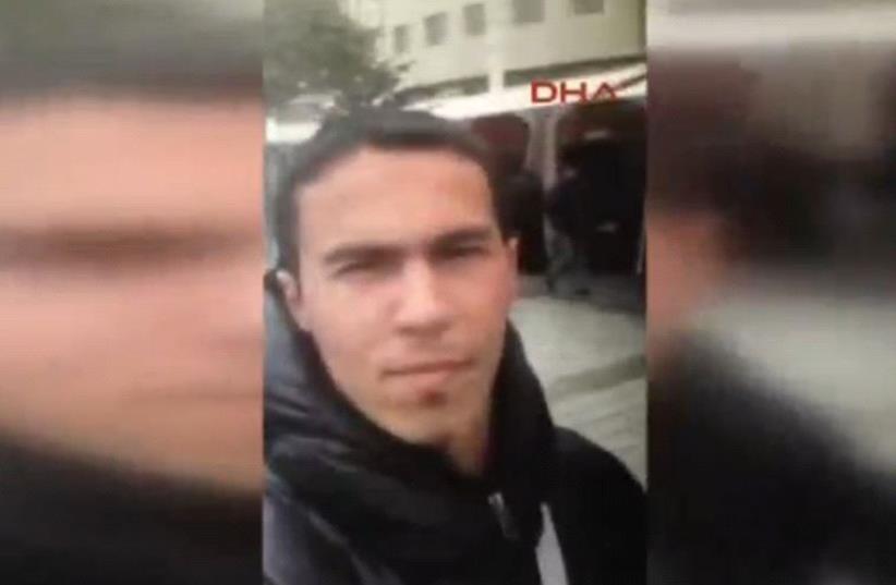 Screenshot from a "Selfie" video shows Istanbul's attack alleged gunman (photo credit: screenshot)