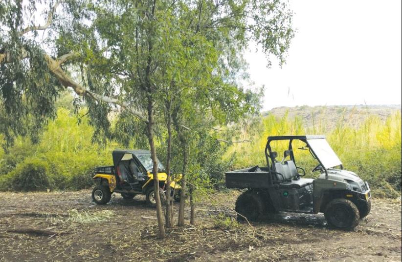 Specially equipped Tomcars stand ready to bring visitors to sites far from the beaten track (photo credit: MEITAL SHARABI)