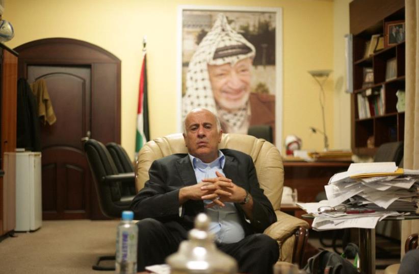 Jibril Rajoub in his office in Ramallah on December 7, 2015 (photo credit: ELIYAHU KAMISHER)