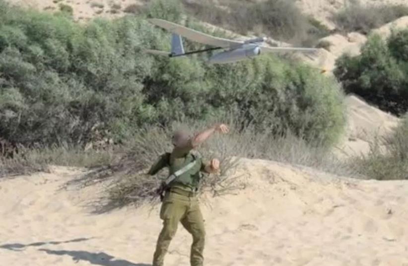 IDF soldier with a drone (photo credit: IDF SPOKESMAN’S UNIT)