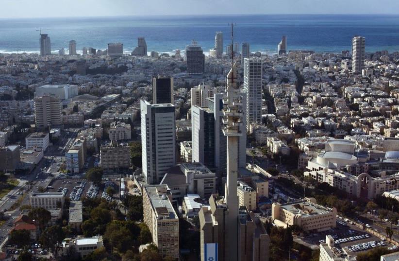 A general view shows central Tel Aviv backed by the Mediterranean Sea  (photo credit: REUTERS)