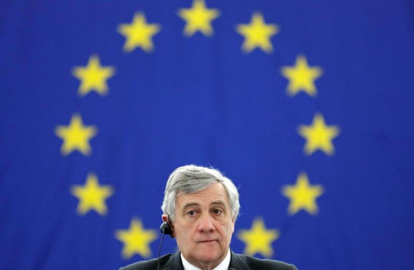 Newly elected European Parliament's President Antonio Tajani attends a debate on the priorities of the incoming Malta Presidency of the EU for the next six months at the European Parliament in Strasbourg, France, January 18, 2017. (photo credit: REUTERS/CHRISTIAN HARTMANN)