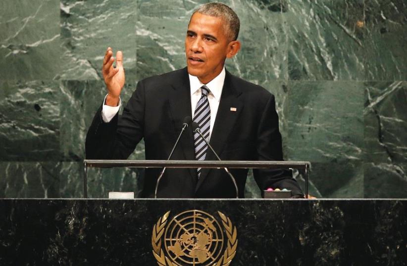 Obama delivers his final address to the United Nations General Assembly. (photo credit: REUTERS)