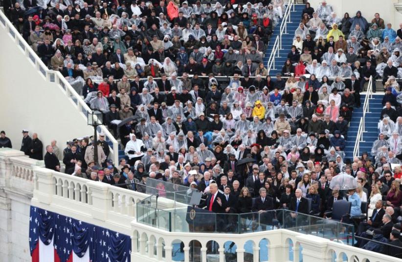 US PRESIDENT Donald Trump speaks at the inauguration last week. (photo credit: REUTERS)