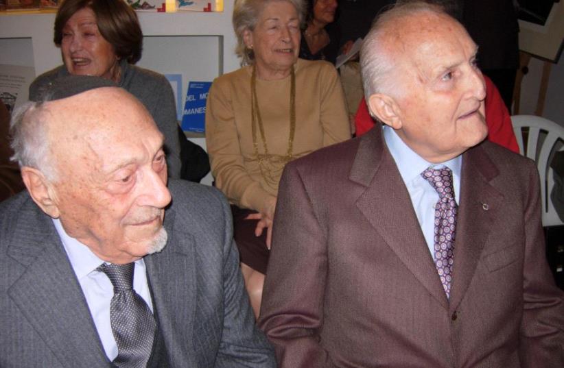 Elio Toaff (left) with former Italian president Oscar Luigi Scalfaro in 2007 (photo credit: MARIO DE SIATI/WIKIPEDIA)