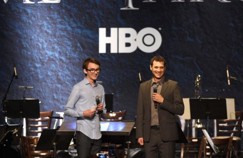 Composer Ramin Djawadi (R) and actor Isaac H. Wright from the hit HBO series 'Game of Thrones' (photo credit: TWITTER)