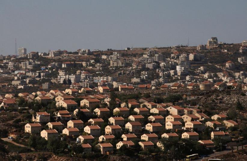 The West Bank Jewish settlement of Ofra is photographed as seen from the former Jewish settler outpost of Amona. (photo credit: REUTERS)