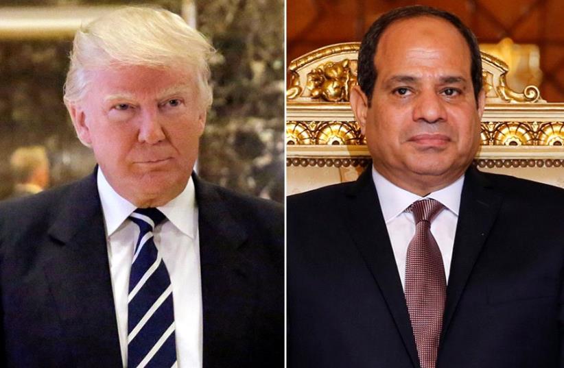 Trump and Sisi (photo credit: REUTERS)