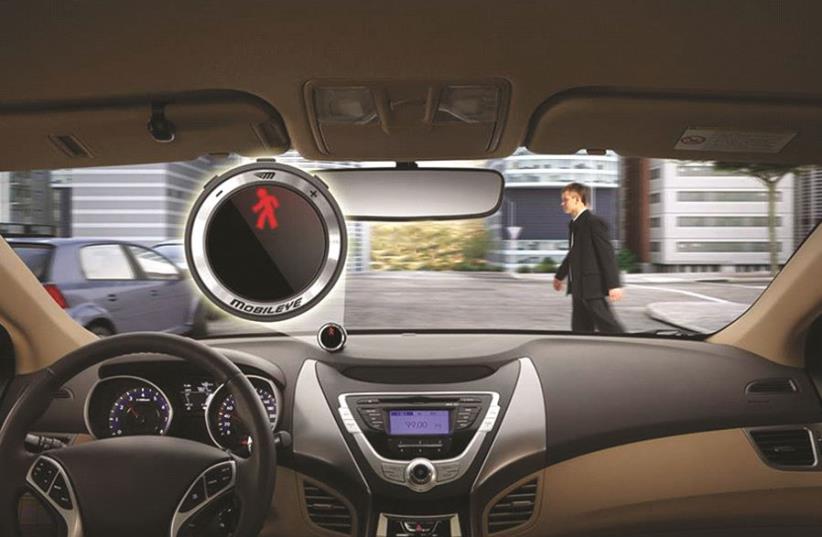 A vehicle equipped with Mobileye technology (photo credit: COURTESY MOBILEYE)