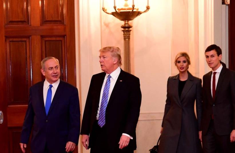 Benjamin Netanyahu meets Donald Trump at the White House (photo credit: AVI OHAYON - GPO)