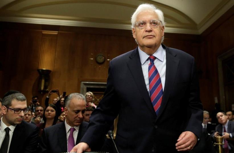 David Friedman arrives at a Senate Foreign Relations Committee hearing on his nomination of to be US ambassador to Israel (photo credit: REUTERS)