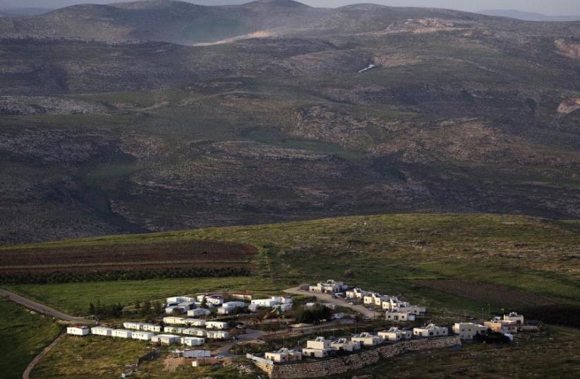 THE MITZPE KRAMIM outpost is seen, east of Ramallah. (photo credit: REUTERS)