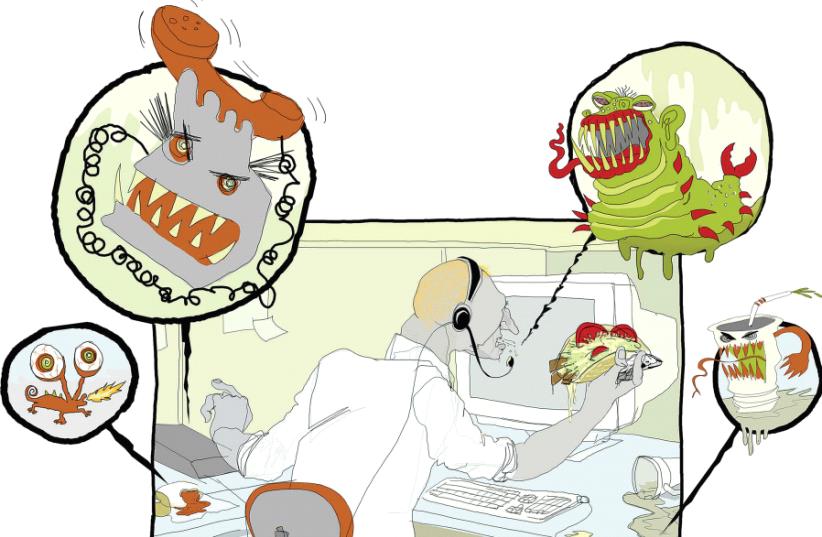 Germs at the workplace (photo credit: TNS)