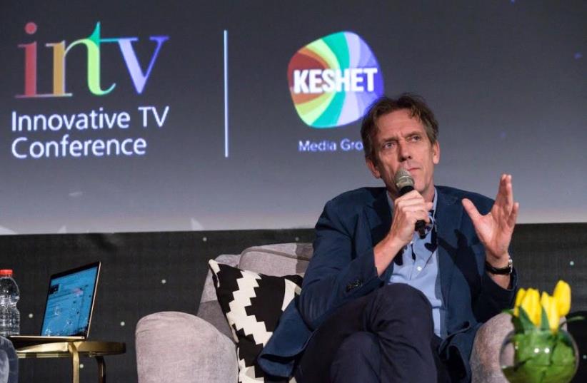 Hugh Laurie at Keshet’s Innovative TV Conference in Jerusalem (photo credit: ODED KARNI/INTV)