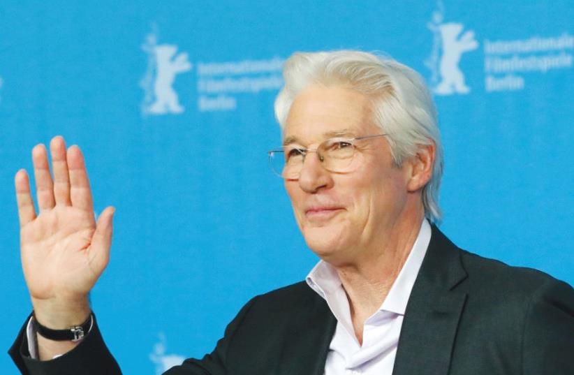 Richard Gere poses during a photocall to promote the movie ‘The Dinner’ at the 67th Berlinale International Film Festival in Berlin last month (photo credit: REUTERS)