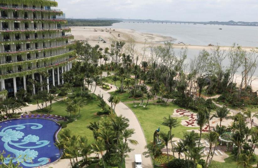 WHY CAN’T Israelis visit here? A newly built hotel in the Country Gardens’ Forest City development in Johor Bahru, Malaysia (photo credit: REUTERS)