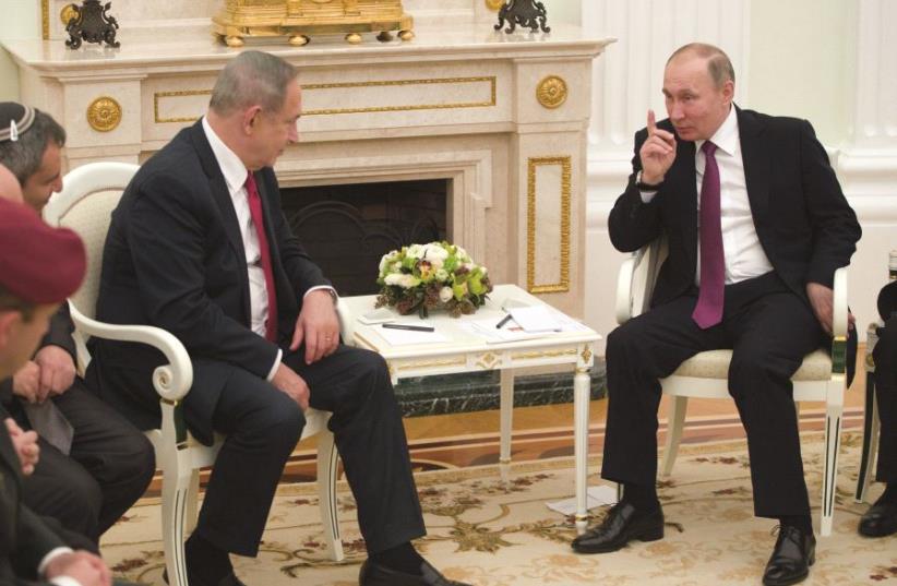Un entretien entre Benyamin Netanyahou et Vladimir Poutine (photo credit: REUTERS)