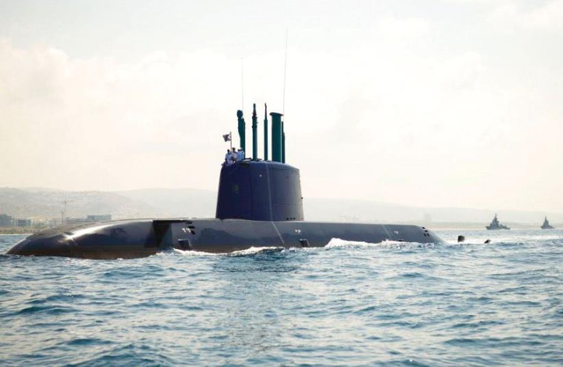The Dolphin-class submarine first entered service in 2000 (photo credit: IDF SPOKESMAN’S UNIT)