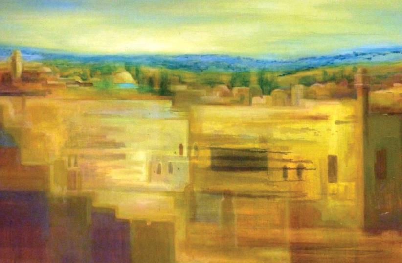 Painting titled ‘Jerusalem Gold’ by Yoram Raanan (photo credit: COURTESY OF THE ARTIST)