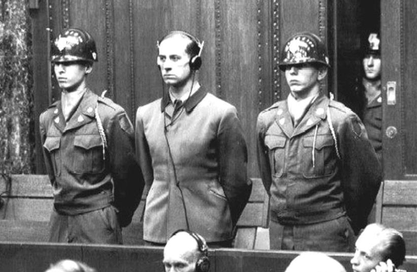 Karl Brandt stands trial at Nuremberg (photo credit: Wikimedia Commons)