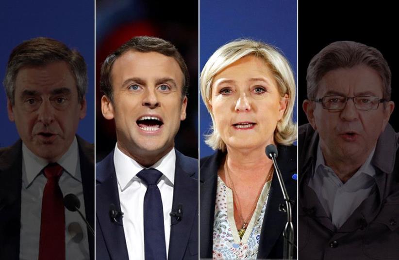 Macron, Fillon, Le Pen and Mélenchon (photo credit: REUTERS)