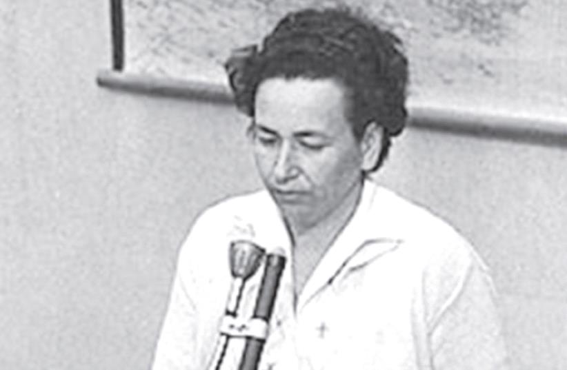 HELLA RUFEISEN-SCHUEPPER testifies at the 1961 trial of Adolf Eichmann in Jerusalem. (photo credit: Wikimedia Commons)