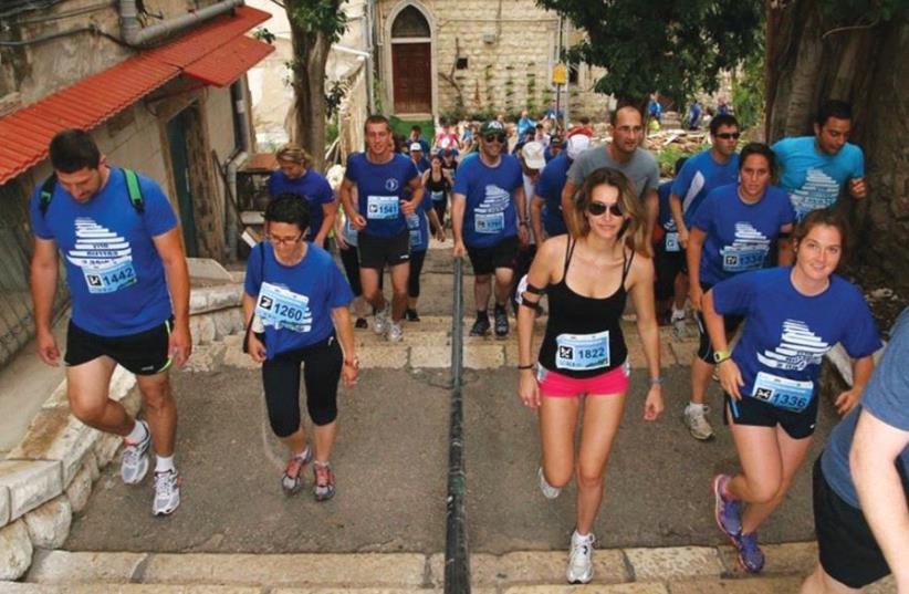 Thousands of participants are expected to lace up their shoes for the 3.5-km. Haifa Stairs Race (photo credit: FACEBOOK/HAIFA STAIRS RACE)