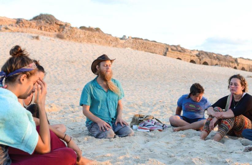 At FIG’s ‘Shake the Dust’ retreat in Caesarea, which incorporated Feldenkrais (body movement), interactive sharing circles and meditation in preparation for Yom Kippur (photo credit: AVI NOO)
