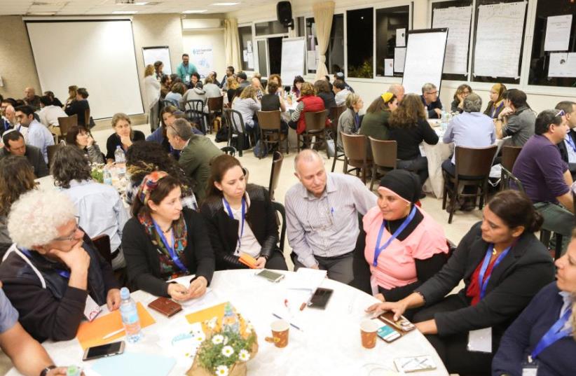 Co Lab fellows meet to pitch their collective social initiatives in Yad Binyamin. (photo credit: TRACY LEVY PHOTOGRAPHY AND VIDEOGRAPHY)