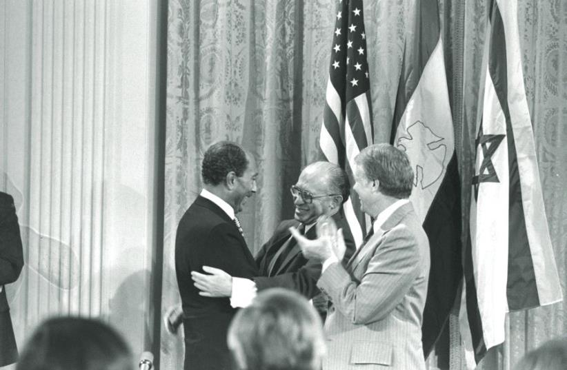 After signing the Camp David Accords, Begin laid down in the Knesset in December 1977 his principles for an autonomy plan (photo credit: MOSHE MILNER / GPO)