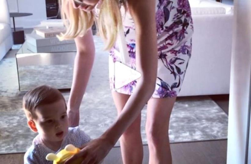 Ivanka Trump helping her son Theodore take his first steps. (photo credit: INSTAGRAM)