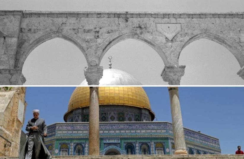 Temple Mount then and now (photo credit: REUTERS)