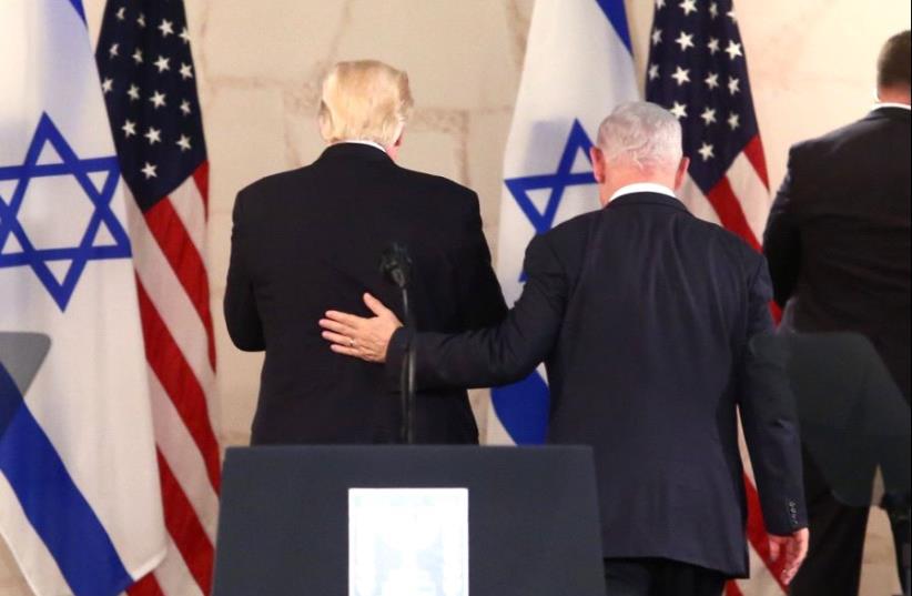 US President Donald Trump and Prime Minister Benjamin Netanyahu at the Israel Museum (photo credit: MARC ISRAEL SELLEM)