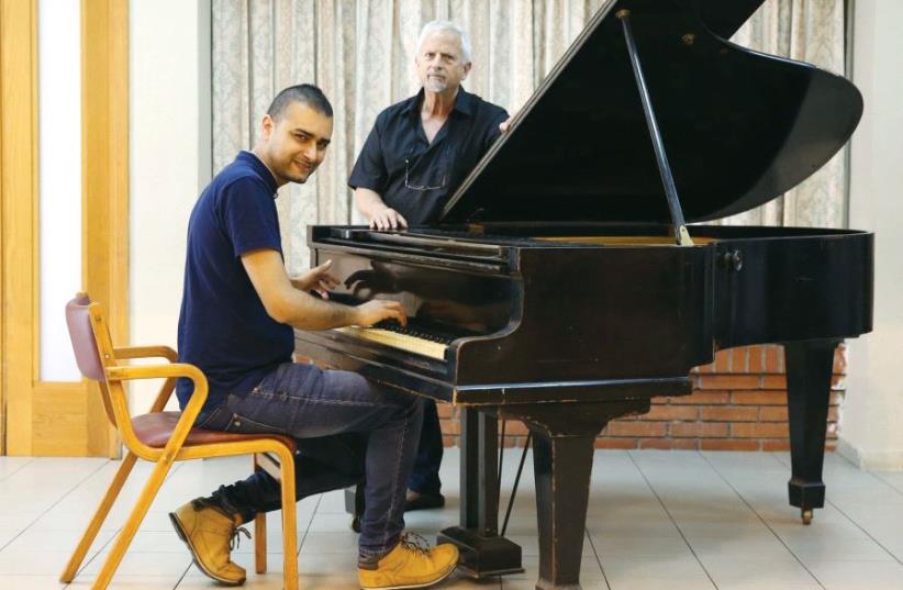 Musicians Haggi Goren and Nizar El-Khater (at the piano) – Bringing Fairuz to the Israeli audience (photo credit: Courtesy)