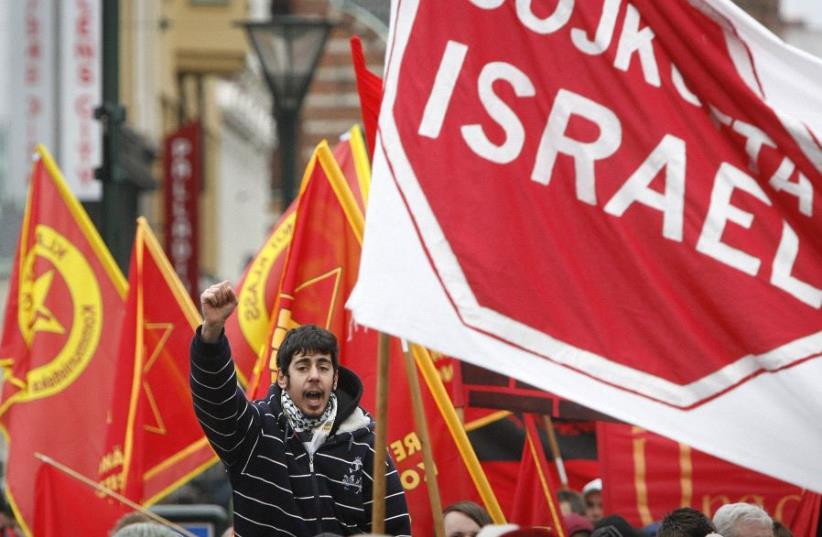 An anti-Israel march in Sweden's Malmo (photo credit: REUTERS)