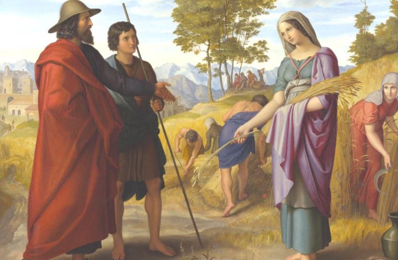 German painter Julius Schnorr von Carolsfeld’s ‘Ruth in Boaz’s Field,’ 1828 (photo credit: Wikimedia Commons)