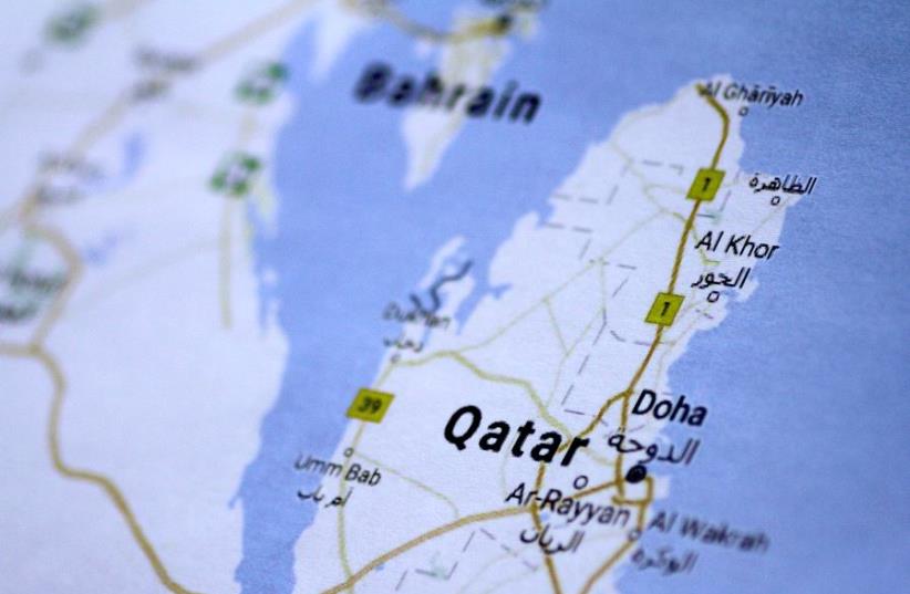 A map of Qatar is seen in this picture illustration June 5, 2017 (photo credit: REUTERS)